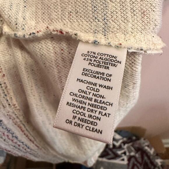 LOFT Balloon Sleeve Striped Colorful Boucle Tweet Shift Dress Small - Picture 5 of 9